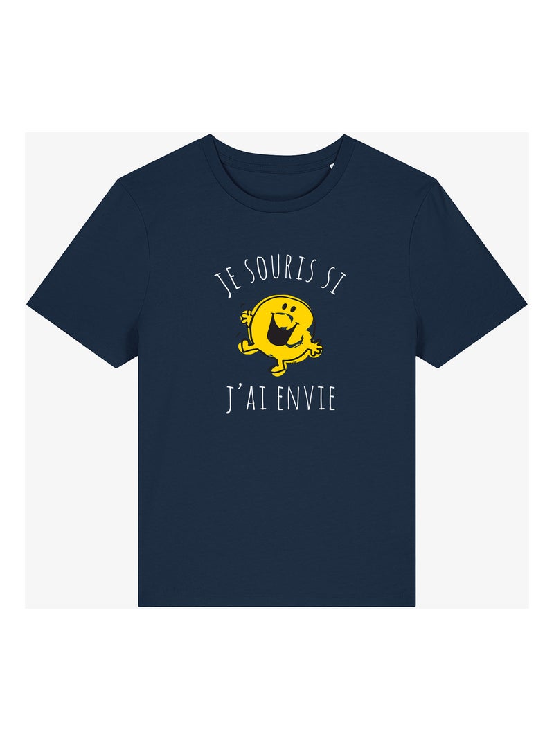 T-shirt Femme - JE SOURIS SI J'AI ENVIE Bleu marine - Kiabi