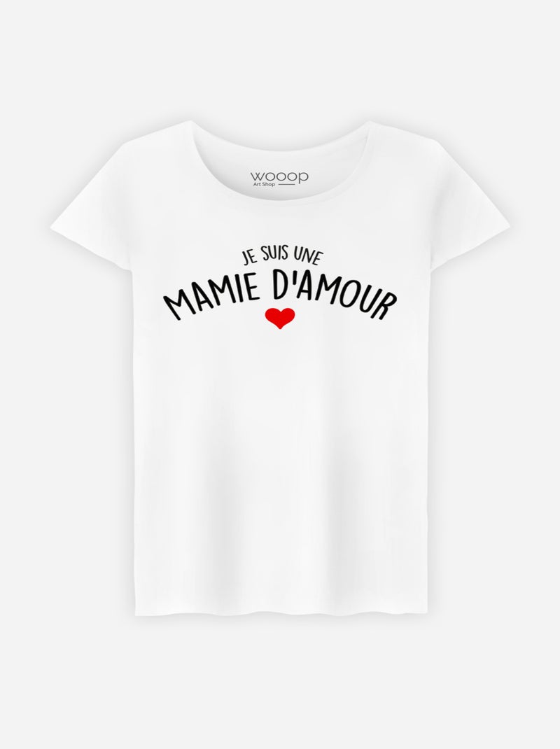 T-shirt Femme - JE SUIS UNE MAMIE D'AMOUR Blanc - Kiabi