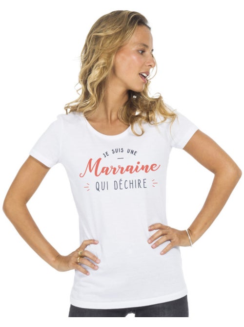 T-shirt Femme - JE SUIS UNE MARRAINE QUI DÉCHIRE - Kiabi T-shirt Femme - JE SUIS UNE MARRAINE QUI DÉCHIRE - Kiabi