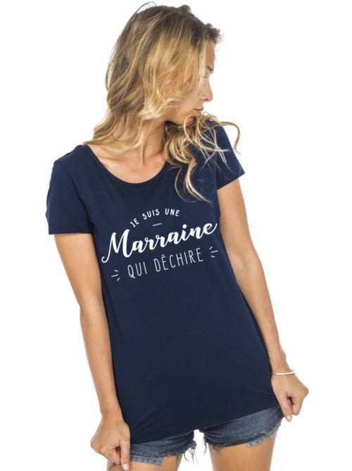T-shirt Femme - JE SUIS UNE MARRAINE QUI DÉCHIRE - Kiabi T-shirt Femme - JE SUIS UNE MARRAINE QUI DÉCHIRE - Kiabi