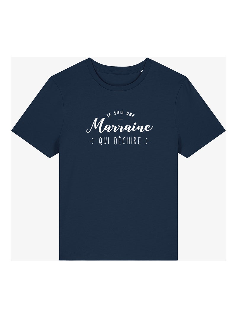 T-shirt Femme - JE SUIS UNE MARRAINE QUI DÉCHIRE Bleu marine - Kiabi