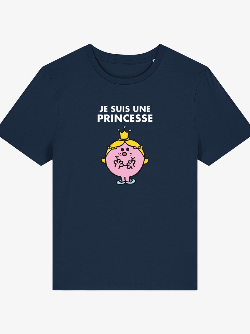 T-shirt Femme - JE SUIS UNE PRINCESSE FACE Bleu marine - Kiabi