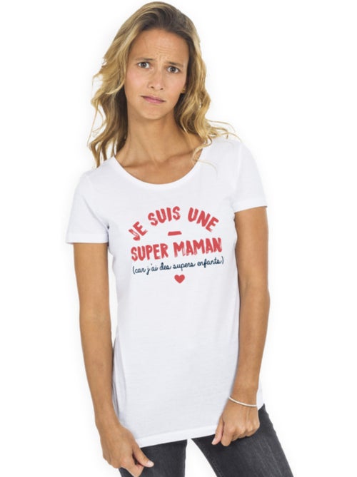 T-shirt Femme - JE SUIS UNE SUPER MAMAN PARCE QUE J'AI DES SUPERS ENFANTS - Kiabi T-shirt Femme - JE SUIS UNE SUPER MAMAN PARCE QUE J'AI DES SUPERS ENFANTS - Kiabi
