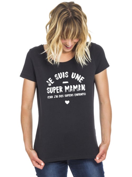 T-shirt Femme - JE SUIS UNE SUPER MAMAN PARCE QUE J'AI DES SUPERS ENFANTS - Kiabi T-shirt Femme - JE SUIS UNE SUPER MAMAN PARCE QUE J'AI DES SUPERS ENFANTS - Kiabi