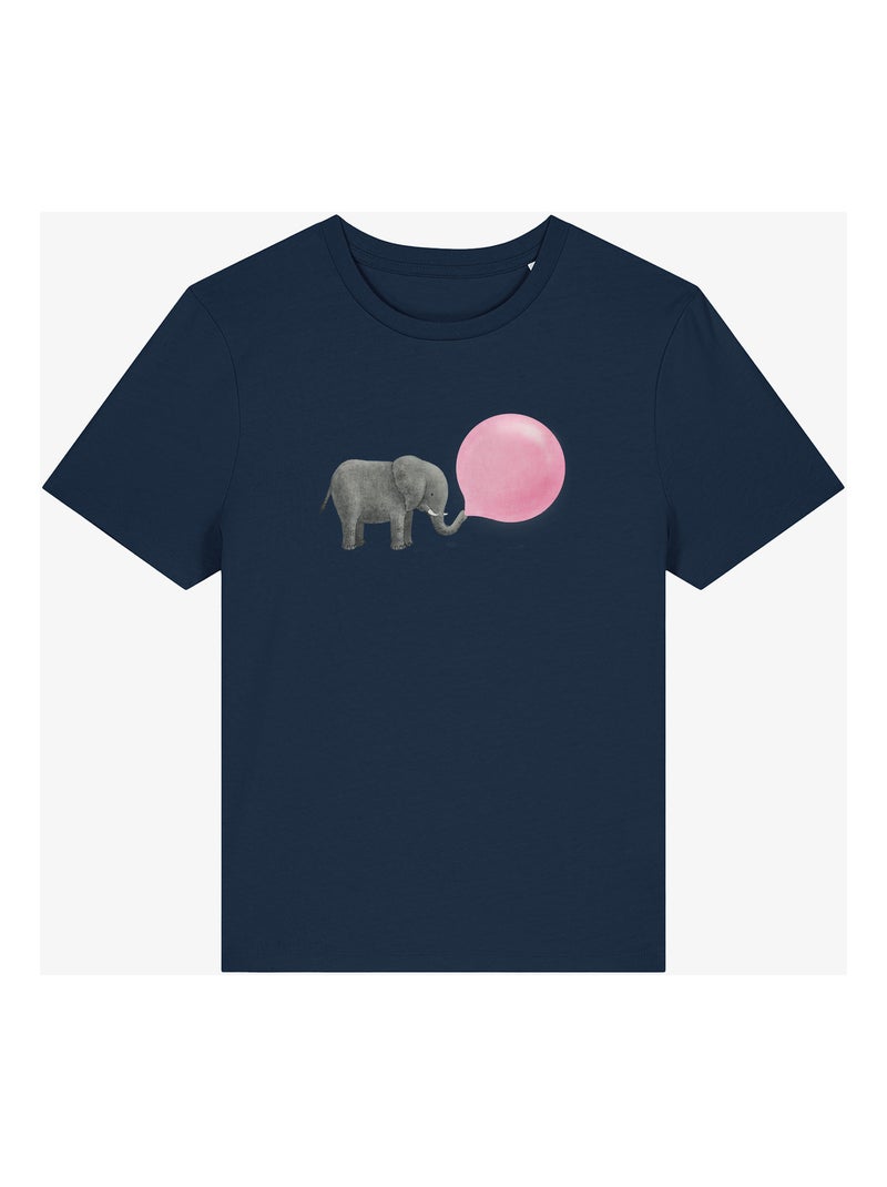 T-shirt Femme - JUMBO BUBBLE GUM Bleu marine - Kiabi