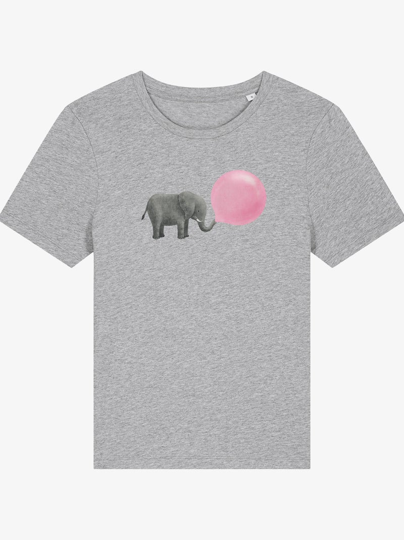 T-shirt Femme - JUMBO BUBBLE GUM Gris chiné - Kiabi