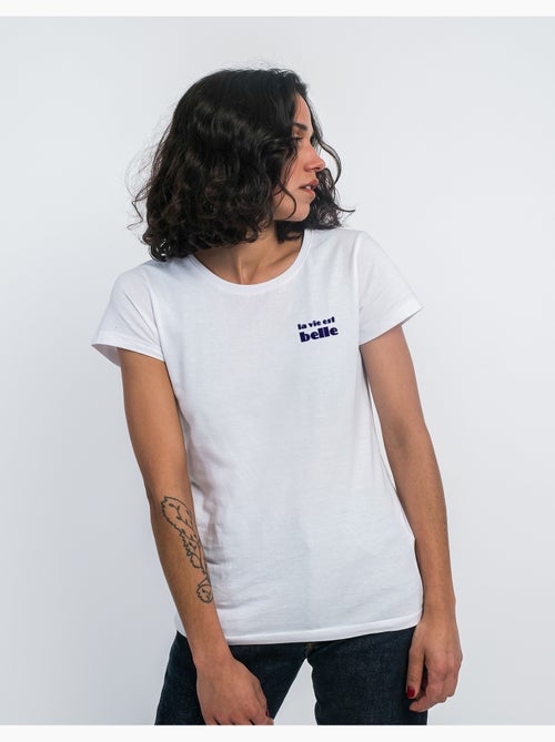 T-shirt Femme - LA VIE EST BELLE CŒUR - Kiabi T-shirt Femme - LA VIE EST BELLE CŒUR - Kiabi