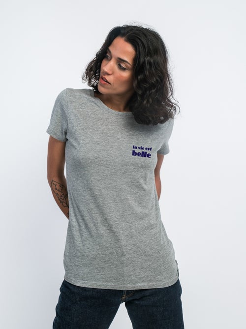 T-shirt Femme - LA VIE EST BELLE CŒUR - Kiabi T-shirt Femme - LA VIE EST BELLE CŒUR - Kiabi