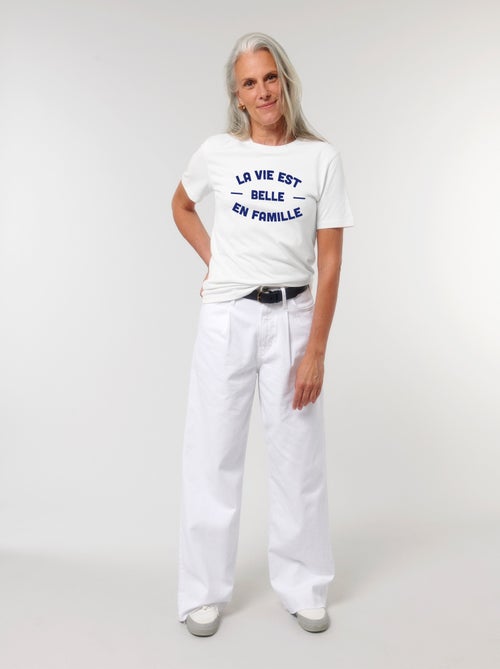 T-shirt Femme - LA VIE EST BELLE EN FAMILLE 2 FACE - Kiabi T-shirt Femme - LA VIE EST BELLE EN FAMILLE 2 FACE - Kiabi