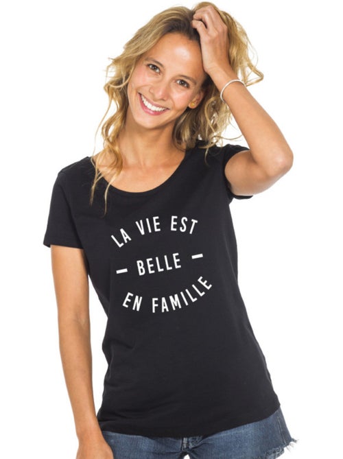 T-shirt Femme - LA VIE EST BELLE EN FAMILLE - Kiabi T-shirt Femme - LA VIE EST BELLE EN FAMILLE - Kiabi