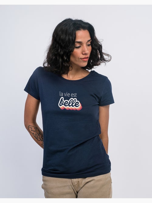 T-shirt Femme - LA VIE EST BELLE ROSE - Kiabi T-shirt Femme - LA VIE EST BELLE ROSE - Kiabi
