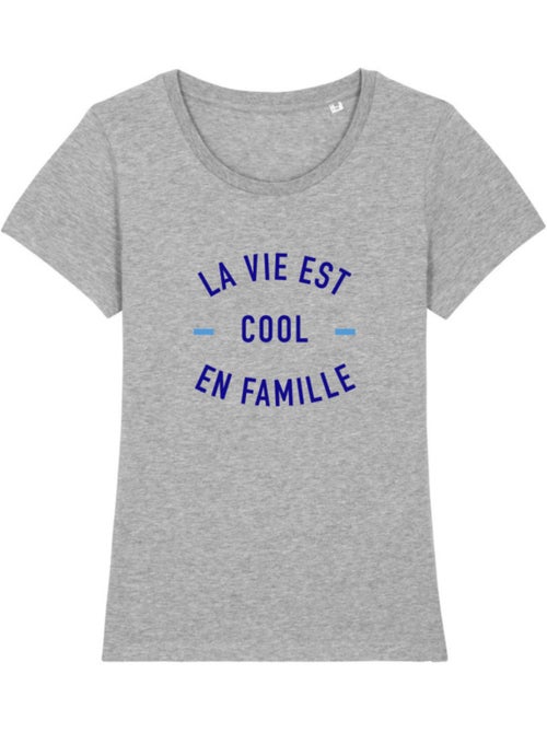 T-shirt Femme - LA VIE EST COOL EN FAMILLE - Kiabi