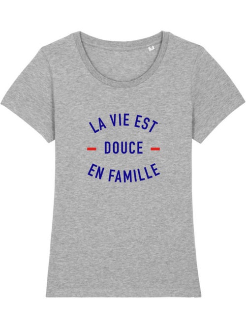 T-shirt Femme - LA VIE EST DOUCE EN FAMILLE - Kiabi T-shirt Femme - LA VIE EST DOUCE EN FAMILLE - Kiabi