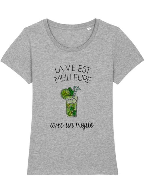 T-shirt Femme - LA VIE EST MEILLEURE AVEC UN MOJITO - Kiabi T-shirt Femme - LA VIE EST MEILLEURE AVEC UN MOJITO - Kiabi