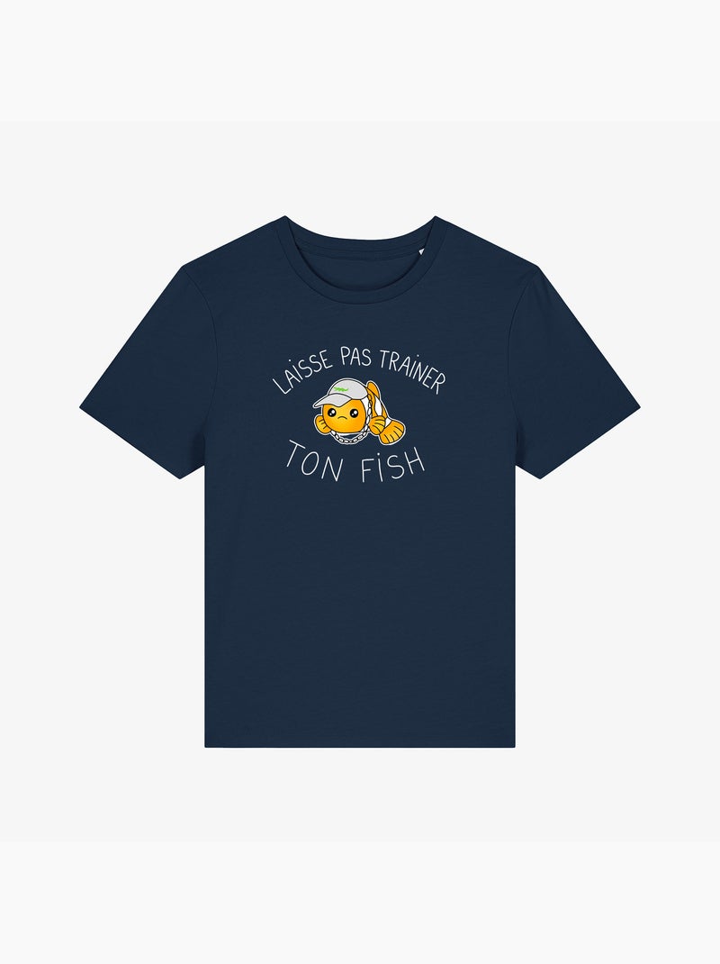 T-shirt Femme - LAISSE PAS TRAINER TON FISH Bleu marine - Kiabi