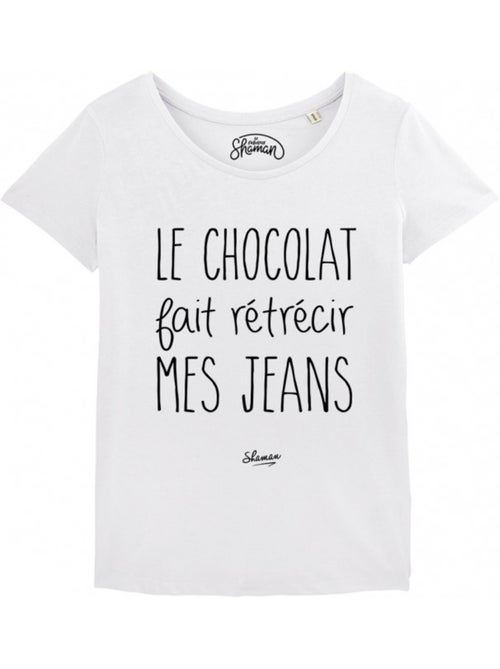 T-shirt Femme - LE CHOCOLAT FAIT RETRECIR MES JEANS - Kiabi T-shirt Femme - LE CHOCOLAT FAIT RETRECIR MES JEANS - Kiabi