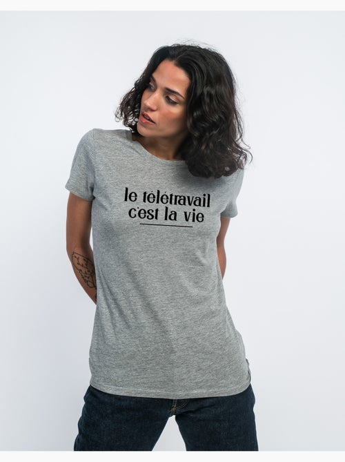 T-shirt Femme - LE TÉLÉTRAVAIL C'EST LA VIE - Kiabi T-shirt Femme - LE TÉLÉTRAVAIL C'EST LA VIE - Kiabi