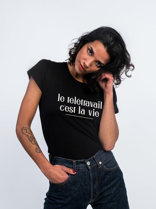 T-shirt Femme - LE TÉLÉTRAVAIL C'EST LA VIE - Kiabi T-shirt Femme - LE TÉLÉTRAVAIL C'EST LA VIE - Kiabi