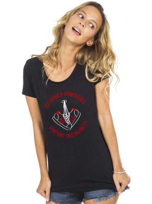 T-shirt Femme - LES VRAIES PRINCESSES PORTENT DES BASKETS - Kiabi T-shirt Femme - LES VRAIES PRINCESSES PORTENT DES BASKETS - Kiabi