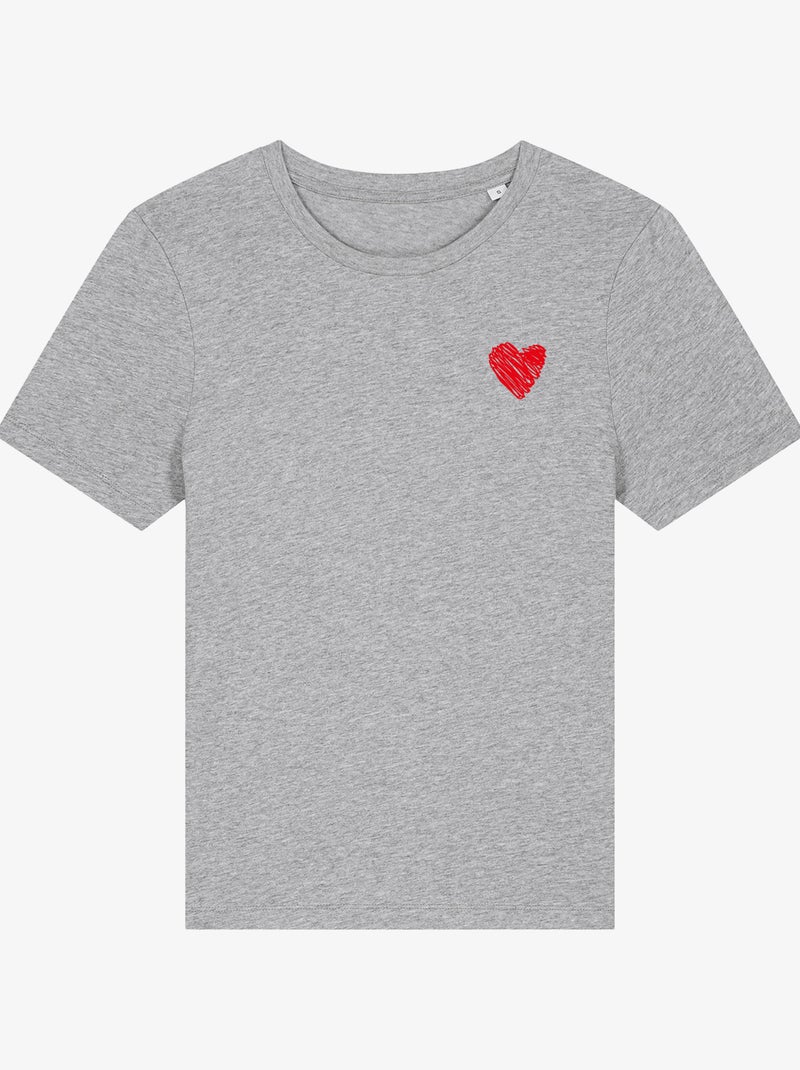T-shirt Femme - LITTLE HEART Gris chiné - Kiabi