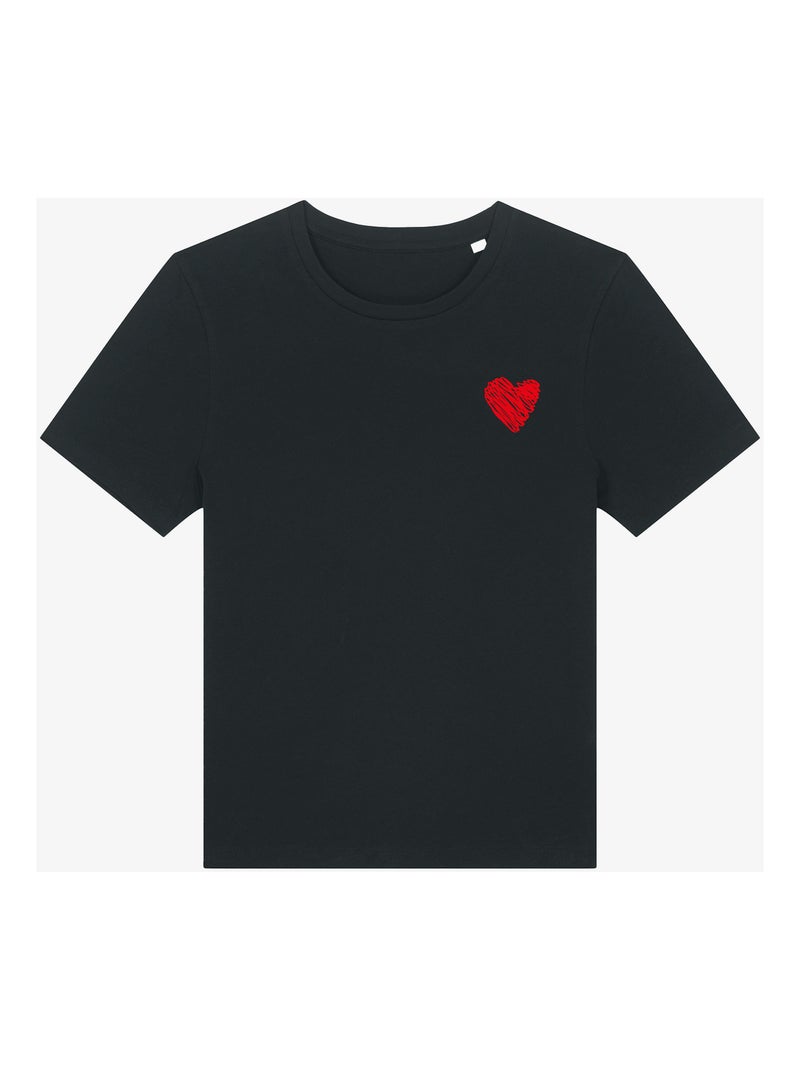T-shirt Femme - LITTLE HEART Noir - Kiabi