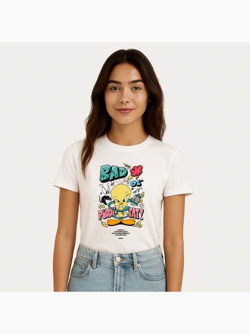 T-shirt Femme - LONELEY TUNES TWEETY 80TH BAD - Kiabi T-shirt Femme - LONELEY TUNES TWEETY 80TH BAD - Kiabi