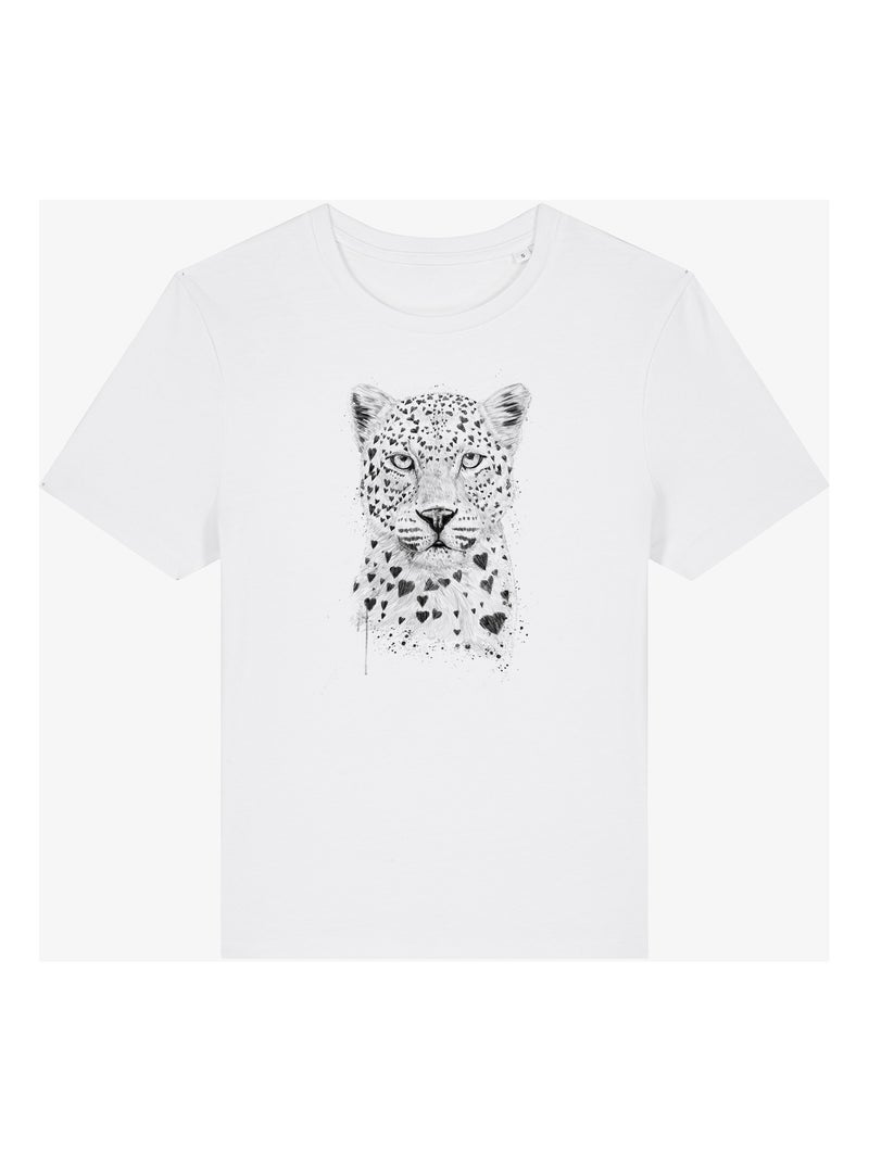 T-shirt Femme - LOVELY LEOPARD Blanc - Kiabi
