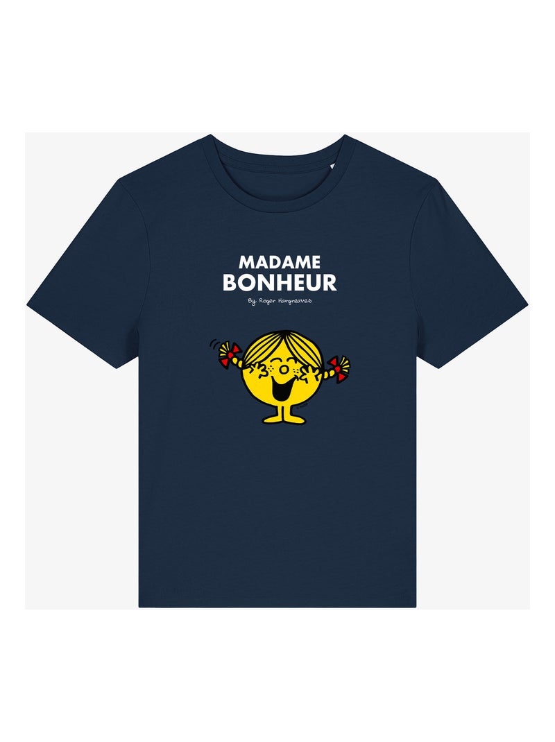 T-shirt Femme - MADAME BONHEUR Bleu marine - Kiabi