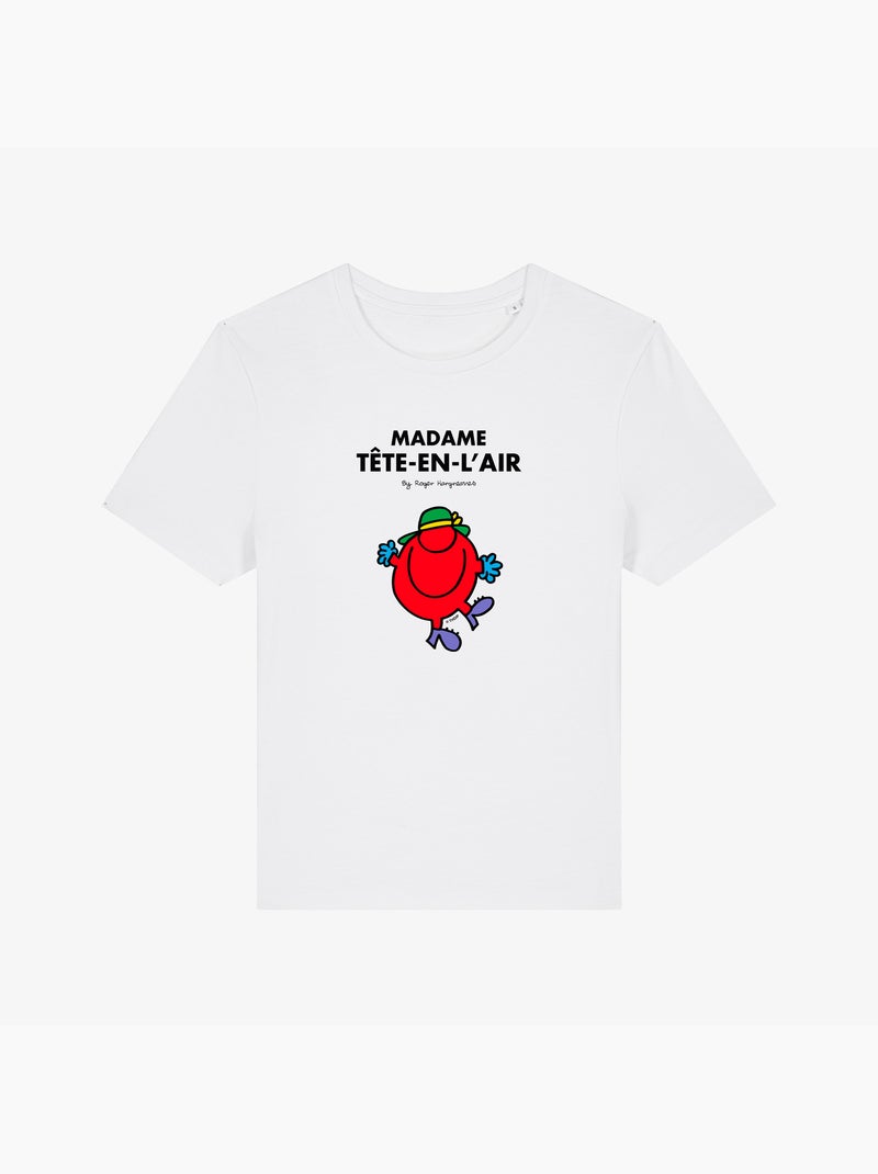 T-shirt Femme - MADAME TÊTE EN L'AIR Blanc - Kiabi