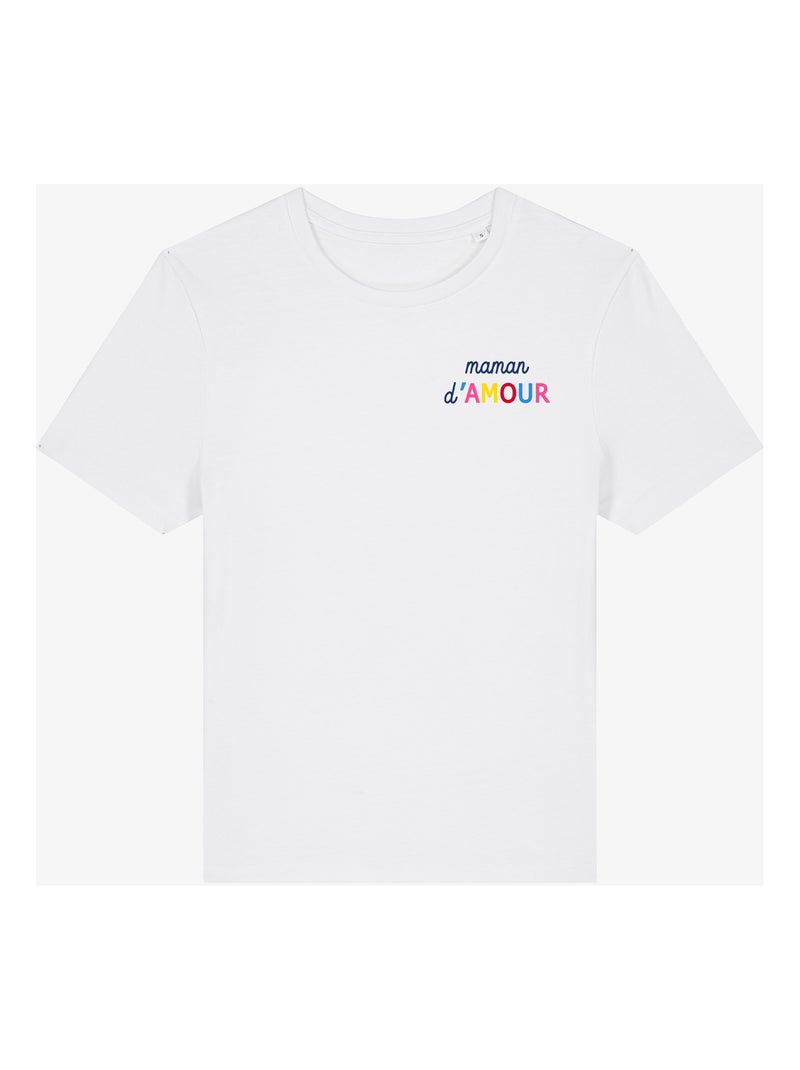 T-shirt Femme - MAMAN D'AMOUR COLORÉE CŒUR Blanc - Kiabi