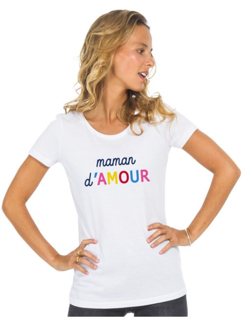 T-shirt Femme - MAMAN D'AMOUR COLORÉE WAF - Kiabi T-shirt Femme - MAMAN D'AMOUR COLORÉE WAF - Kiabi