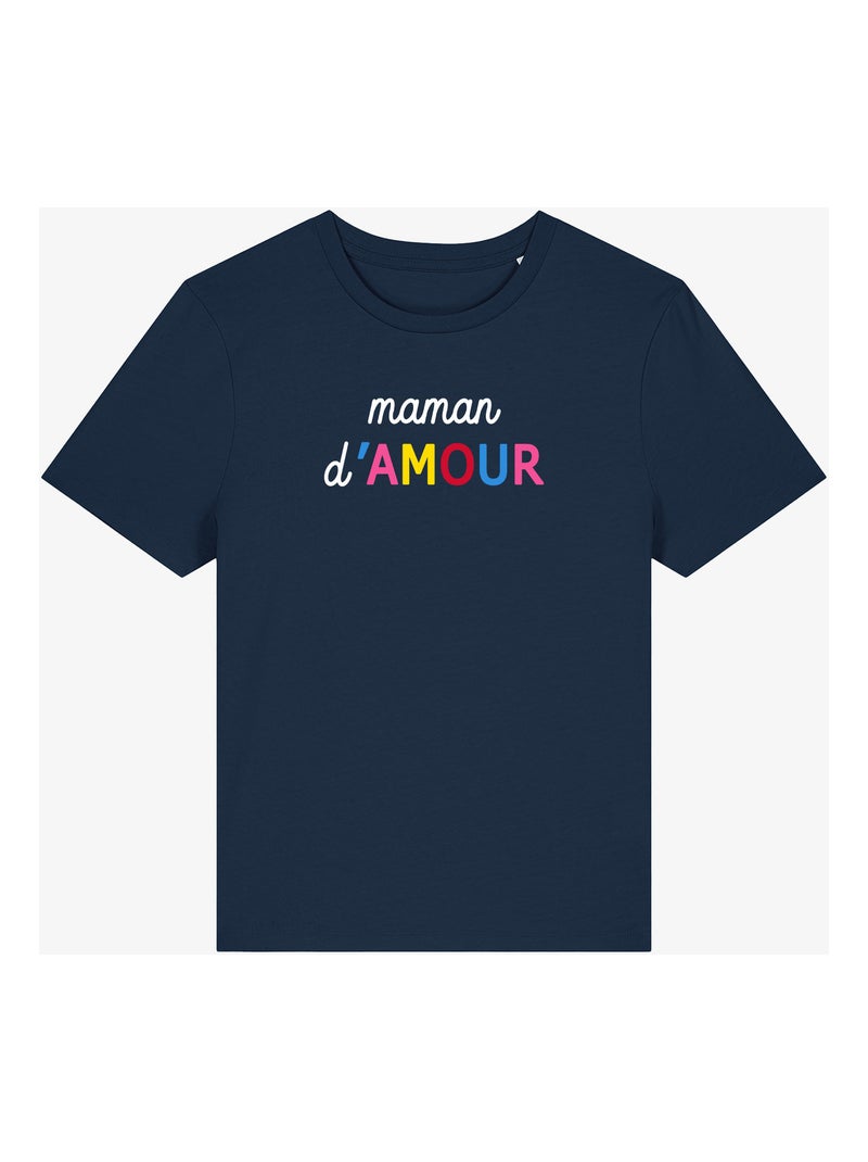 T-shirt Femme - MAMAN D'AMOUR COLORÉE WAF Bleu marine - Kiabi