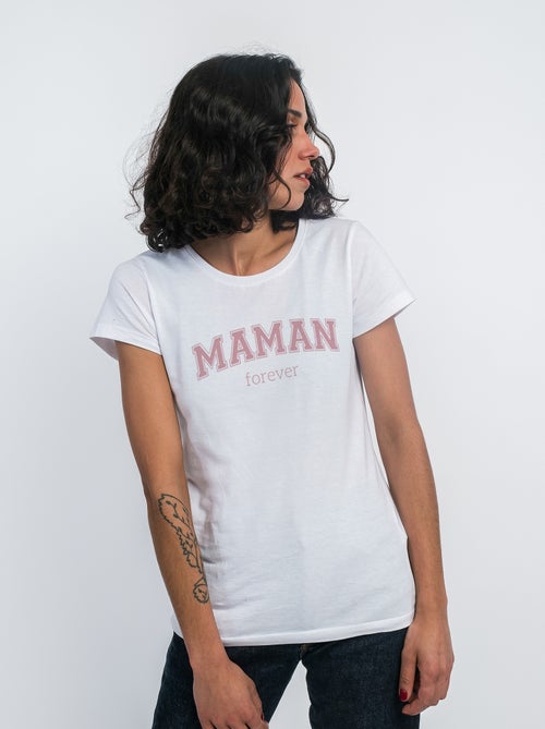 T-shirt Femme - MAMAN FOREVER TYPO USA - Kiabi