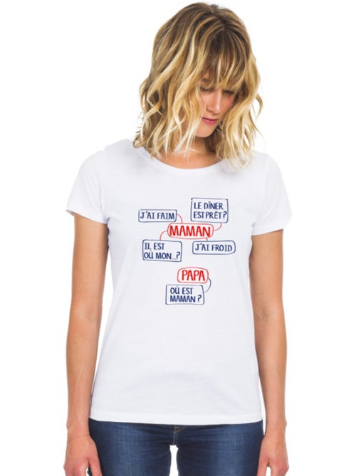 T-shirt Femme - MAMAN J'AI FAIM, LE DINER EST PRÊT? IL EST OÙ MON?... - Kiabi