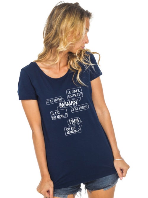 T-shirt Femme - MAMAN J'AI FAIM, LE DINER EST PRÊT? IL EST OÙ MON?... - Kiabi