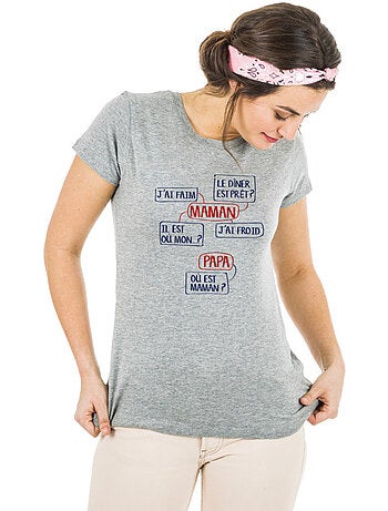 T-shirt femme - maman j'ai faim, le diner est prêt? Il est où mon?...