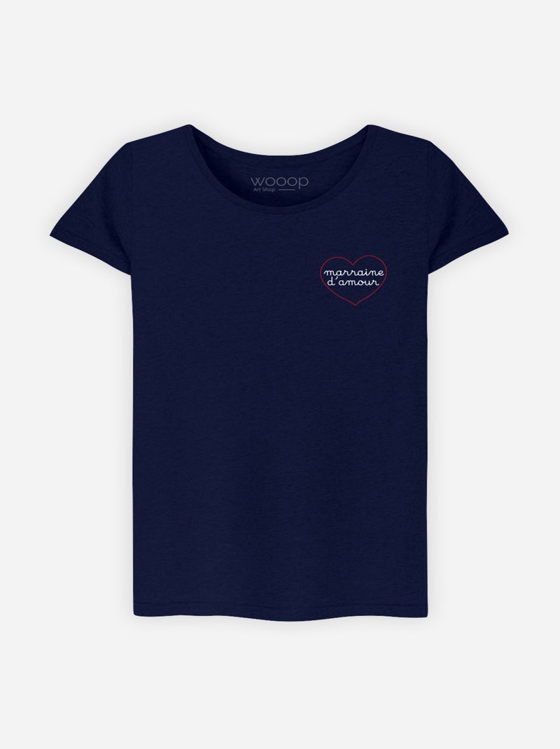 T-shirt Femme - MARRAINE D'AMOUR - COEUR Bleu marine - Kiabi