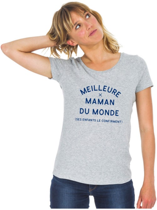 T-shirt Femme - MEILLEURE MAMAN DU MONDE (SES ENFANTS LE CONFIRMENT) 2 WAF - Kiabi