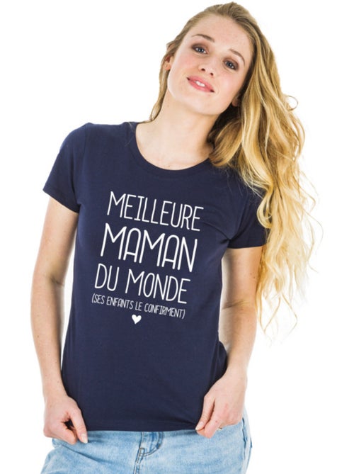 T-shirt Femme - MEILLEURE MAMAN DU MONDE (SES ENFANTS LE CONFIRMENT) - Kiabi T-shirt Femme - MEILLEURE MAMAN DU MONDE (SES ENFANTS LE CONFIRMENT) - Kiabi