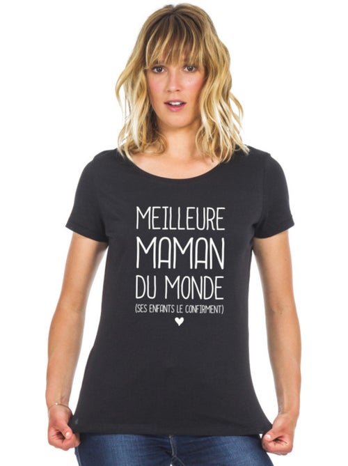 T-shirt Femme - MEILLEURE MAMAN DU MONDE (SES ENFANTS LE CONFIRMENT) - Kiabi T-shirt Femme - MEILLEURE MAMAN DU MONDE (SES ENFANTS LE CONFIRMENT) - Kiabi