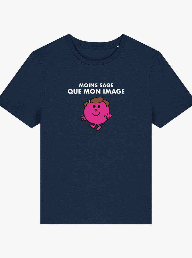 T-shirt Femme - MOINS SAGE QUE MON IMAGE Bleu marine - Kiabi