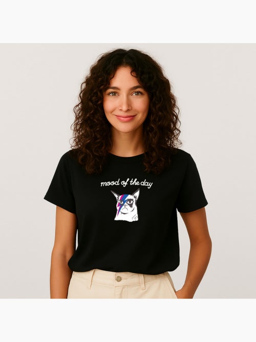 T-shirt Femme - MOOD OF THE DAY CAT - Kiabi T-shirt Femme - MOOD OF THE DAY CAT - Kiabi