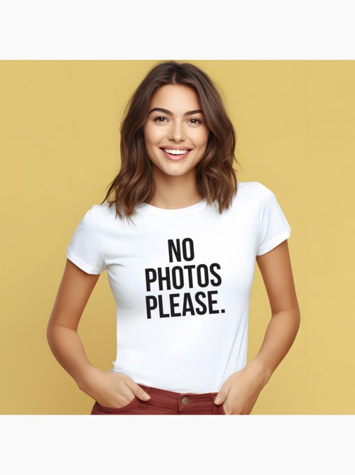 T-shirt Femme - NO PHOTOS PLEASE - Kiabi T-shirt Femme - NO PHOTOS PLEASE - Kiabi