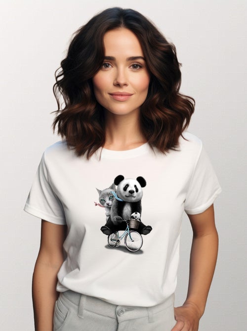 T-shirt Femme - PANDA BICYCLE - Kiabi T-shirt Femme - PANDA BICYCLE - Kiabi