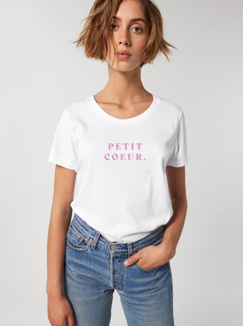 T-shirt Femme - PETIT COEUR ROSE WAF - Kiabi