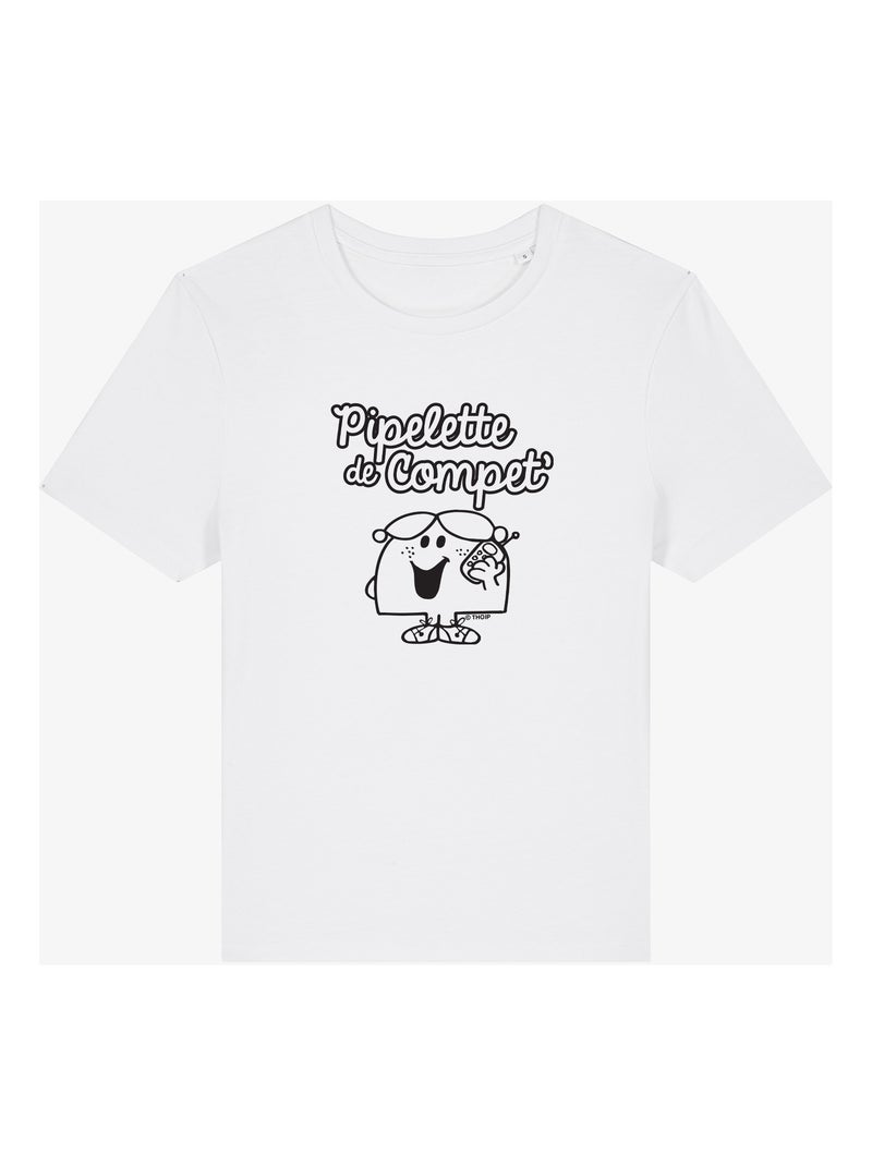 T-shirt Femme - PIPELETTE DE COMPET' Blanc - Kiabi