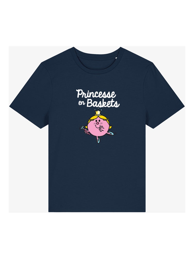 T-shirt Femme - PRINCESSE EN BASKET Bleu marine - Kiabi