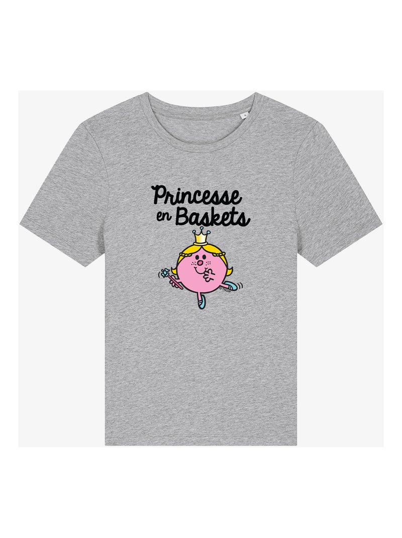 T-shirt Femme - PRINCESSE EN BASKET Gris chiné - Kiabi