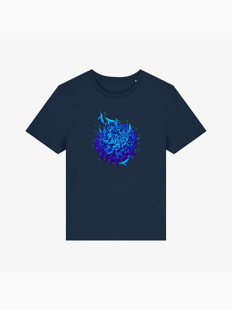 T-shirt Femme - SEA FLOWER Bleu marine - Kiabi