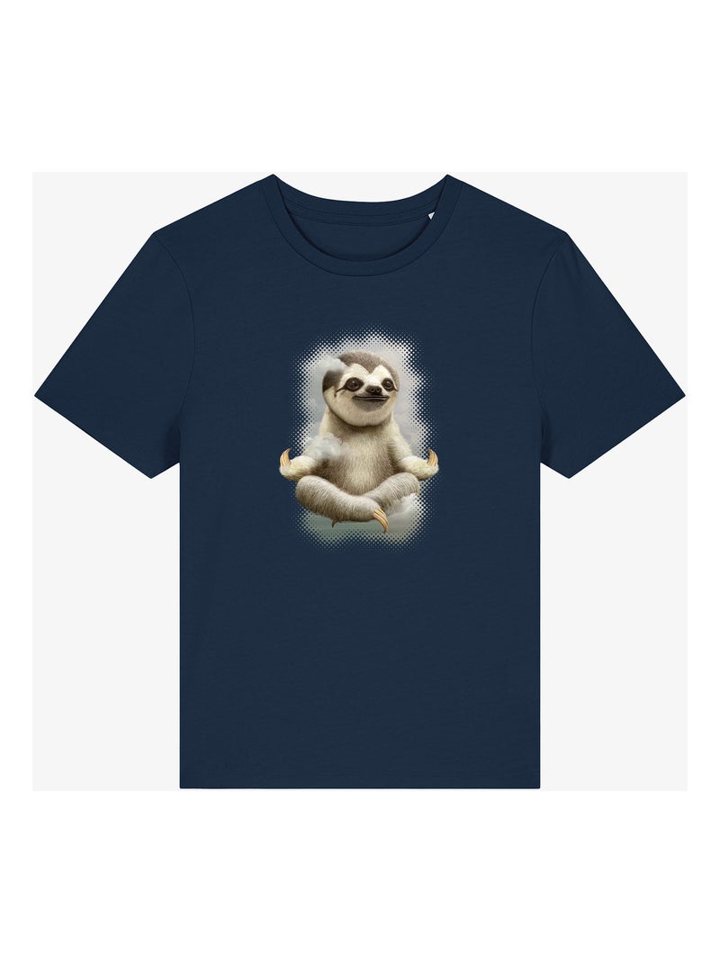 T-shirt Femme - SLOTH MEDITATE Bleu marine - Kiabi
